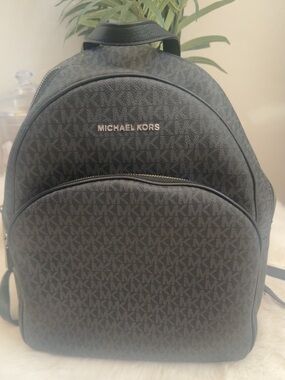 Michael Kors Black MK Logo Backpack
